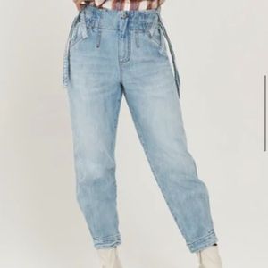 Sydney Side Tie Pants Washed Indigo Size 6 NWOT